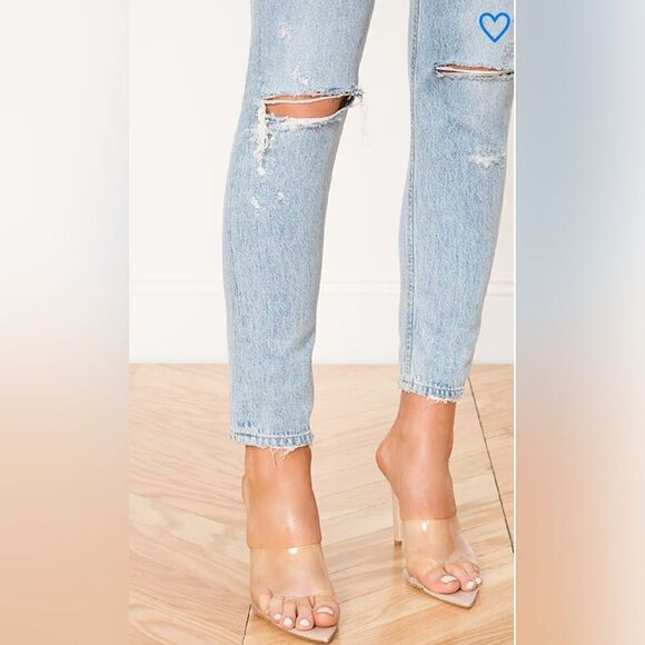 Agolde Jamie high rise classic distressed‎ slim fit button fly jeans size 32 - Picture 14 of 16